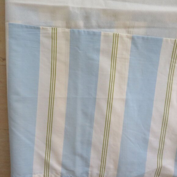 Martha Stewart Collection Twin Bed Skirt Striped Blue White Green 15.5" Drop - Picture 6 of 9